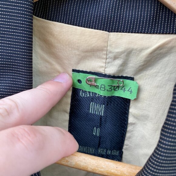 Vintage 1986 Jean Paul Gaultier Pinstriped Double-Breasted Waistcoat Size 40 - Picture 4 of 15